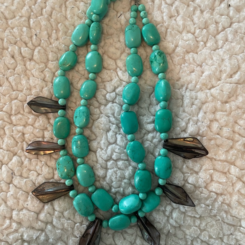 Turquoise Necklace with Mother of Pearl Accents
